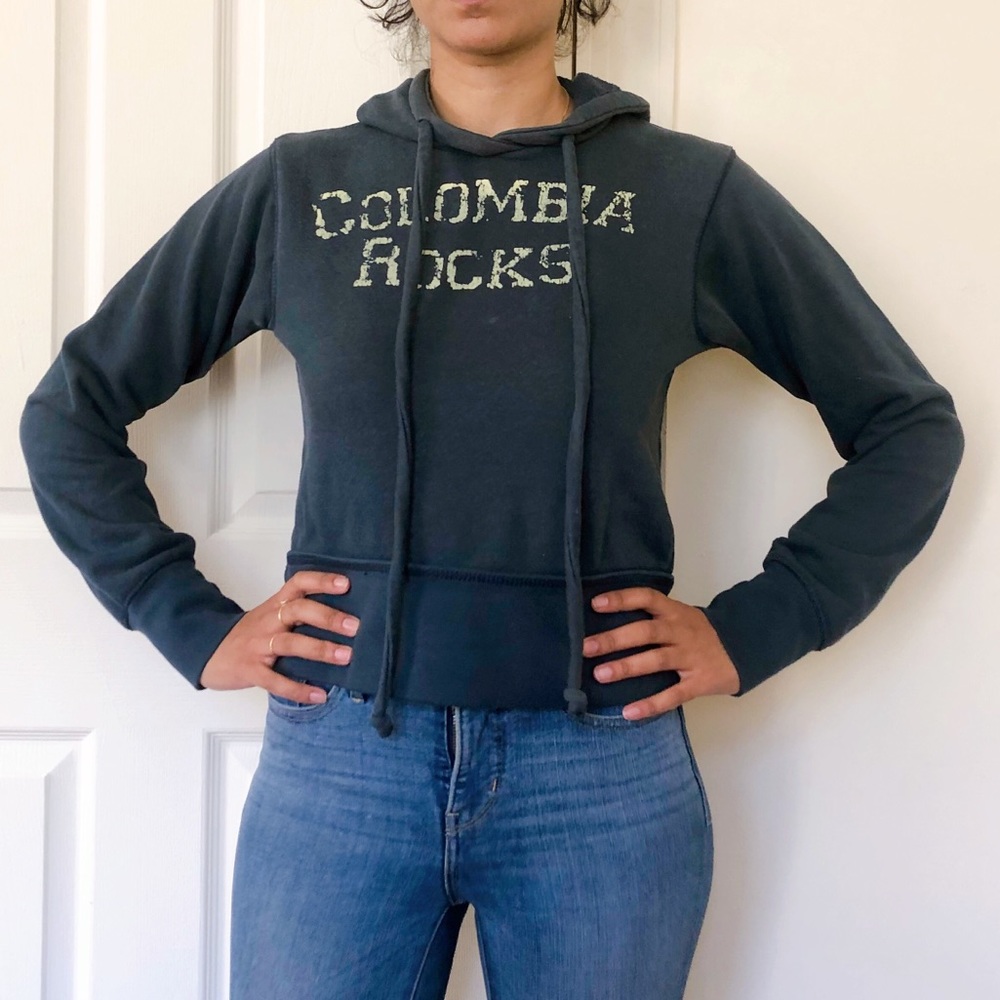 Y2K navy sweatshirt hoodie Colombia Rocks SS